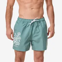 Șort de baie scurt Boardshort surf 15" 100 Rad Verde Bărbați