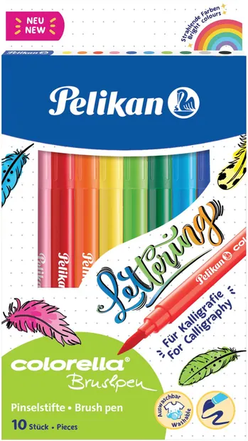Set de markere tip pensulă Pelikan Colorella Star - 10 culori
