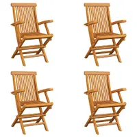 vidaXL Scaune pliante 4 buc. lemn masiv de tec