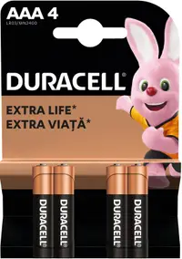 Baterii alcaline Duracell - Basic, AAA, 4 buc.