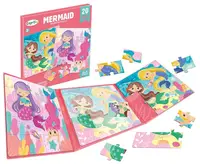 Puzzle magnetic 2 în 1 Raya Toys - Mermaids, 2 x 20 de piese