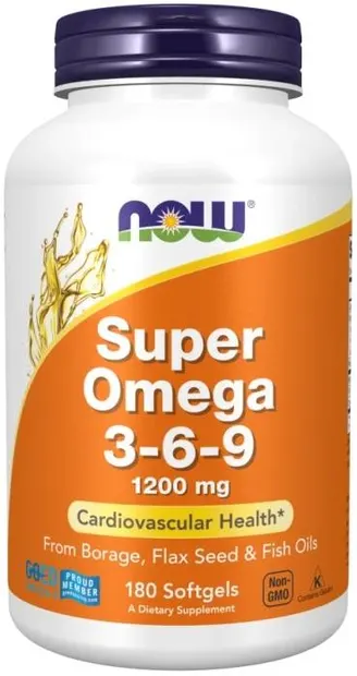 Super Omega 3-6-9, 1200 mg, 180 capsule gel, Now