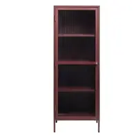 Vitrină roșie din metal 58x160 cm Bronco – Unique Furniture
