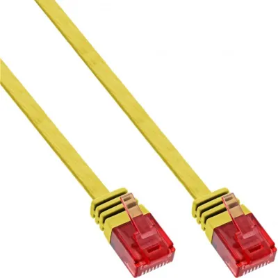 Cablu de retea RJ45 flat Cat.6 UTP 10m Galben, InLine IL71600Y