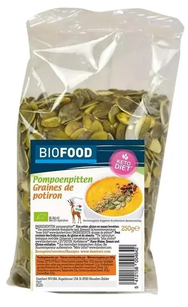 Semințe bio de dovleac, 250 g, Damhert