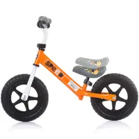 Bicicleta copii fara pedale Chipolino Speed orange 12 inch, de la 2 ani pana la greutatea de 30 kg, scaun si ghidon reglabile pe inaltime, cadru extrem de usor