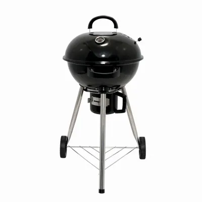 Gratar pe carbuni KLUGMEISTER YH22018K, material otel, cu capac si roti de deplasare, inaltime gatire 73 cm, dimensiuni 52x56x96 cm