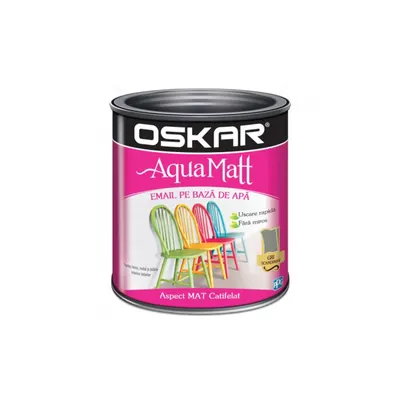 Vopsea pentru lemn/metal Oskar Aqua Matt interior/exterior pe baza de apa Gri scandinav 0.6 L