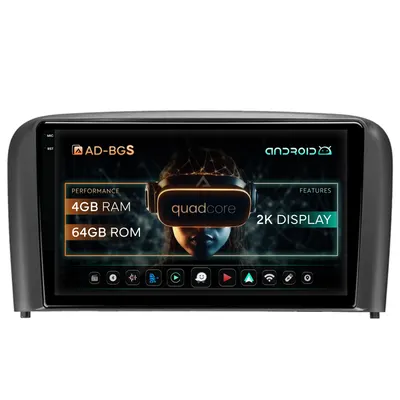 Navigatie 2K Volvo S80 (1998-2004), Android, S-Quadcore 4GB RAM + 64GB ROM, 9.5 Inch - AD-BGS90042K+AD-BGRKIT404