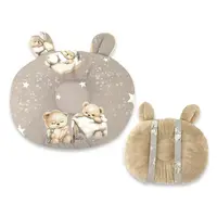 Perna bebelusi, MimiNu, Ursulet, Multifunctionala, Cu doua fete, Tesatura pufoasa minky si bumbac, Materiale certificate Oeko Tex Standard 100, 30x23 cm, Bedtime story beige