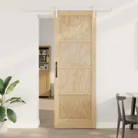vidaXL Ușă glisantă 83 x 232 cm Lemn masiv de pin Natural și Alb