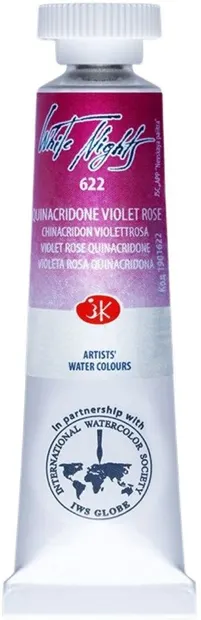 Vopsea de acuarelă Nevskaya Palitra Leningrad nopti albe - 622, chinacriddon roz-violet, 10 ml