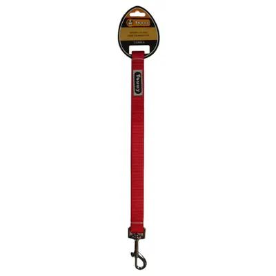 Lesa textila, rosie, pentru caini de talie medie, latime 2 cm, lungime 1.2 m