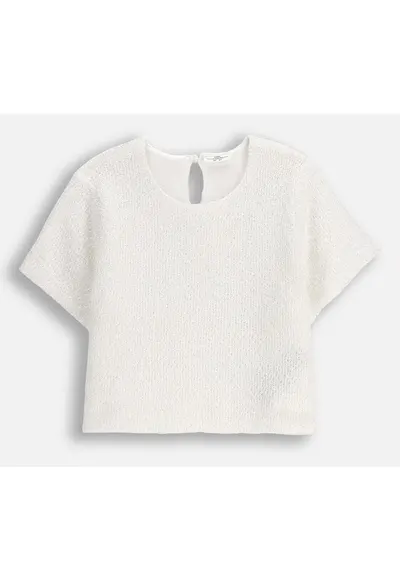 Tricou elegant ZC5172101EPG-003 - pentru fete - maneca scurta - poliester - alb