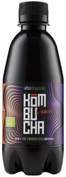 Kombucha cu piersici, 330 ml, Vita Organic