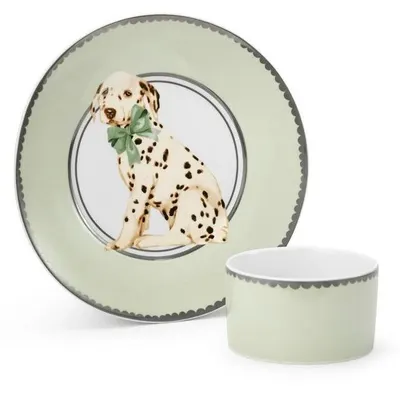 Set de masă din porțelan Elodie - Farfurie și bol, Darling Dalmatians