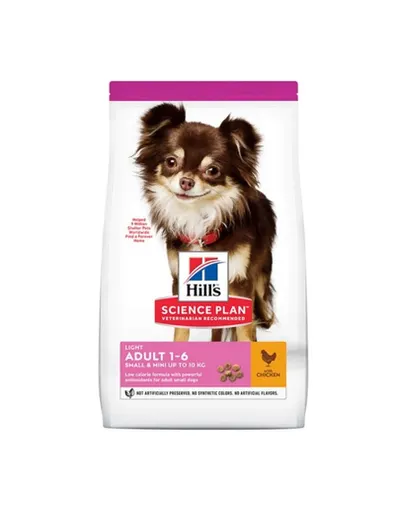 HILL'S Science Plan Adult Light Small & Mini cu pui 6 kg pentru câini adulți