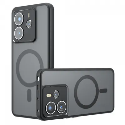 Husa MagSafe pentru Xiaomi Redmi Note 14 4G (Standard), Techsuit, PureFrost, Neagra Satinata