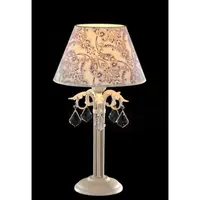 Veioza Elegant Velvet 1 bec,dulie E14,230V,Diam. 32cm ,H61cm,Alb-Auriu