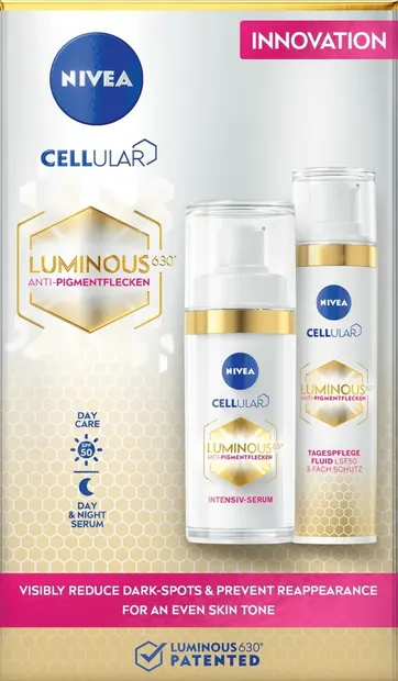 Nivea Cellular Luminous Set - Ser și Cremă de zi, SPF50, 30 + 40 ml