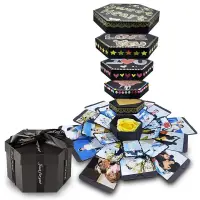 Cutie foto explozivă hexagonală (Explosion Box) - negru - Default Title