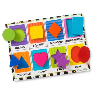Puzzle lemn in relief Forme geometrice Melissa and Doug