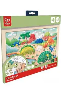 Puzzle din lemn 2 in 1. Dinozauri