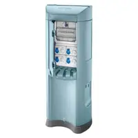 Qmc200b - Wired - Double Side Take-Off - 4 Socket Outlet 2p+t 16a - Knife Switch 4p 32a - 4 Mcd 2p 10a 0,03a - Ip44 - Light Blue