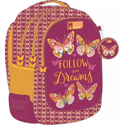Ghiozdan școlar Must Follow Your Dreams - 3 compartimente