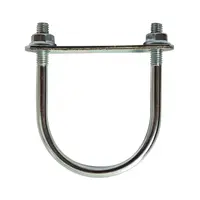 Set 10 x Brida Otel Rotund 80 mm Tip U Fixare Panourilor Gard Stalpi Rotunzi Vopsit Zincat