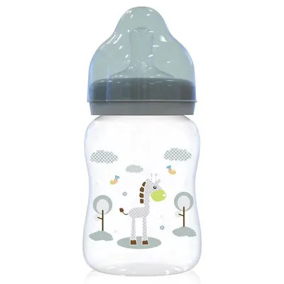 Biberon polipropilena cu tetina silicon Lorelli Baby Care Animals 0+ Mint Green