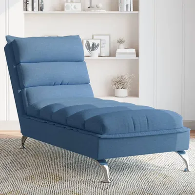 Gossi sezlong cu perne, albastru, material textil